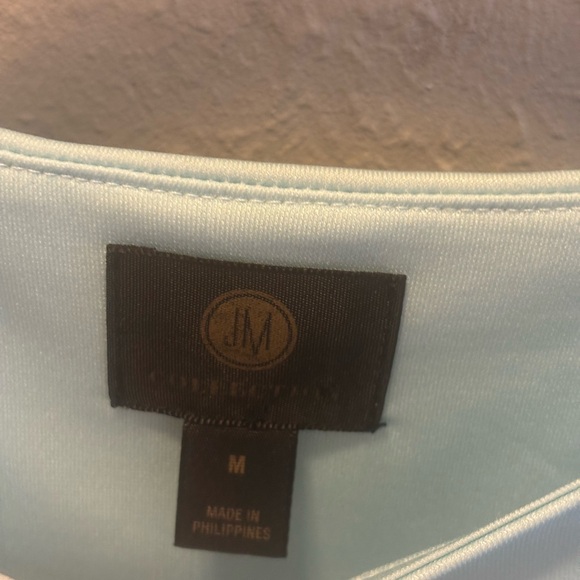 JM Collection Tropical Pullover Tunic Top Bloom Delight Ocean Turquoise Medium - Picture 7 of 8